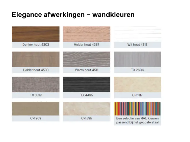 H200 huislift - Elegance afwerkingen – wandkleuren